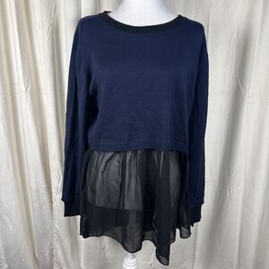 NWT Patrizia Luca Neiman Marcus Black And Blue Sweater Size Large